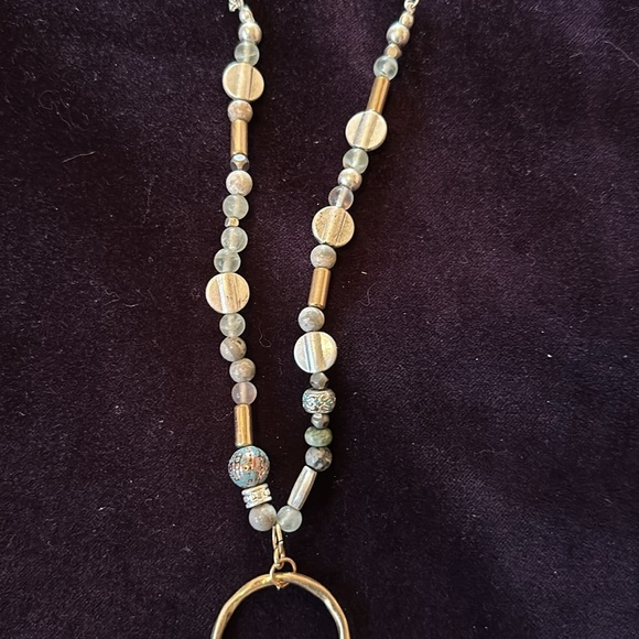 J.Jill Drop Pendant Semi-Precious Necklace Adjustable NWT - Picture 3 of 8